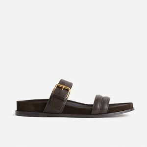 Madewell Brown Sandals with Gold Buckle